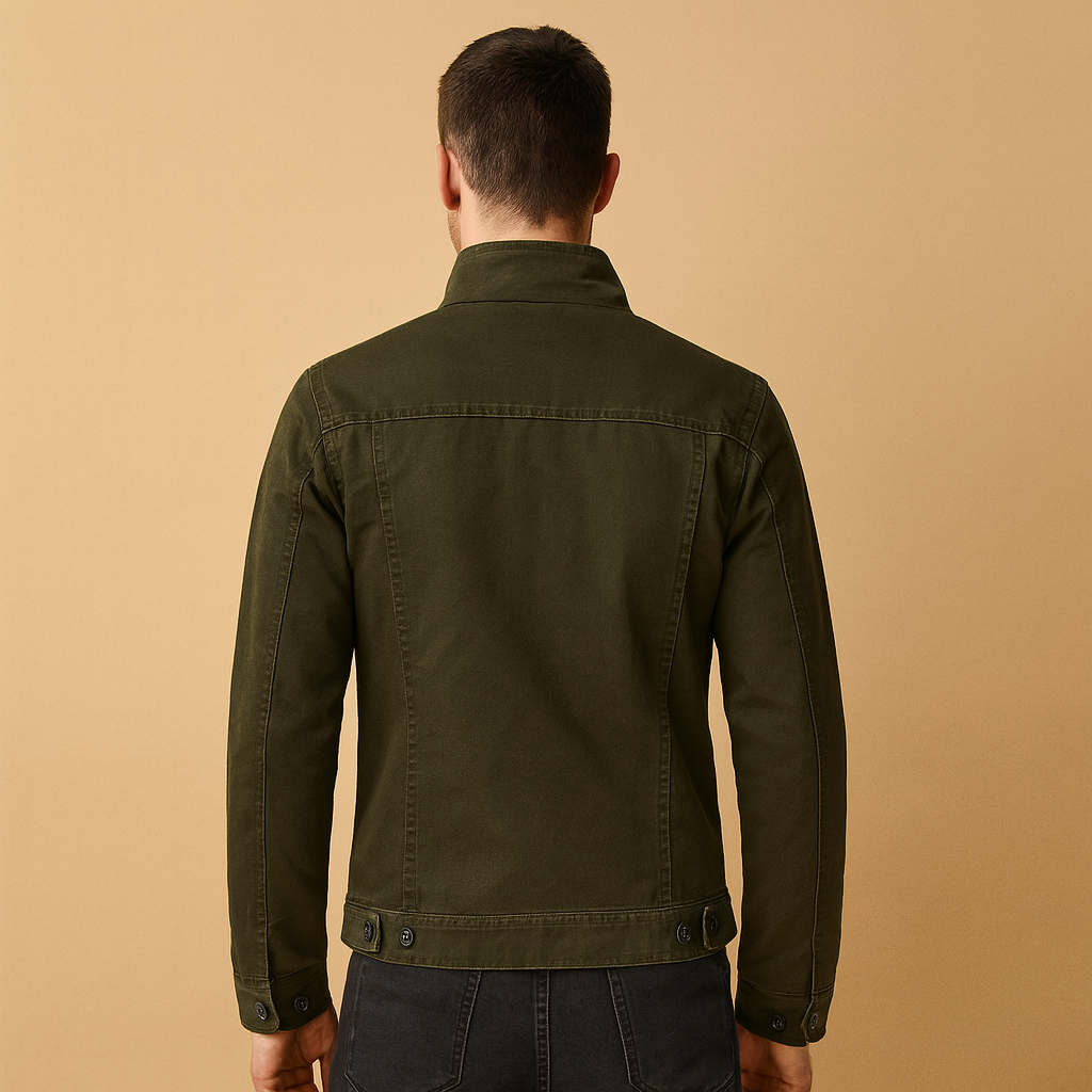 Men’s biker jacket with long sleeves and a sleek modern design, suitable for daily wear, casual outfits, and evening looks.