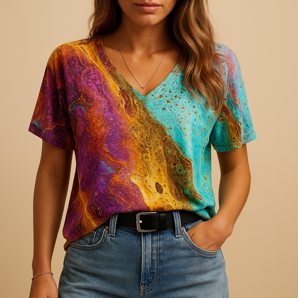 Boho style loose summer top for women with airy fit and refined details, ideal for festivals, casual outfits and warm summer days.