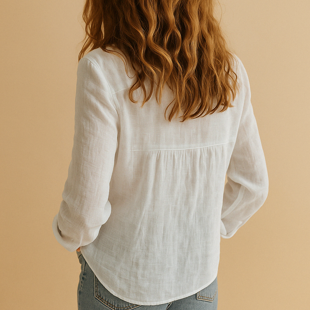 Women’s casual loose fit blouse in lightweight breathable fabric, ideal for spring and fall outfits, work, and everyday wear.