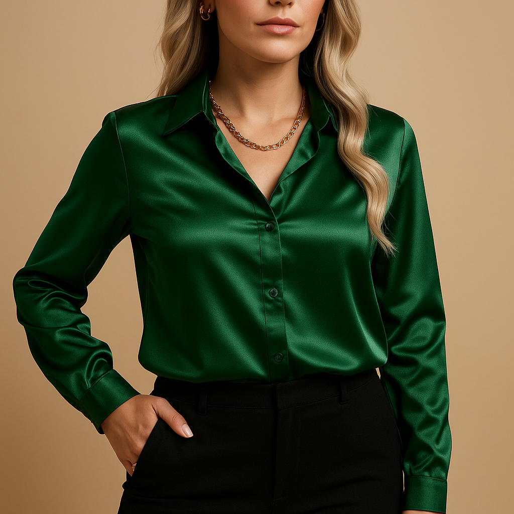 Women’s classic lightweight blouse with tailored fit and elegant design, ideal for office wear, formal occasions, and everyday outfits.