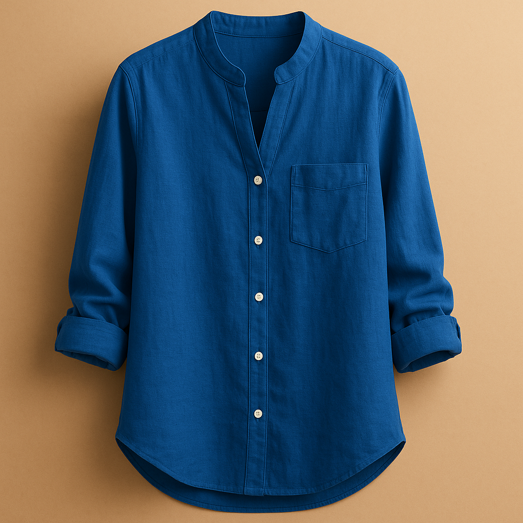 Women’s classic long sleeve button down shirt with tailored fit and collar, perfect for office wear and smart casual outfits.