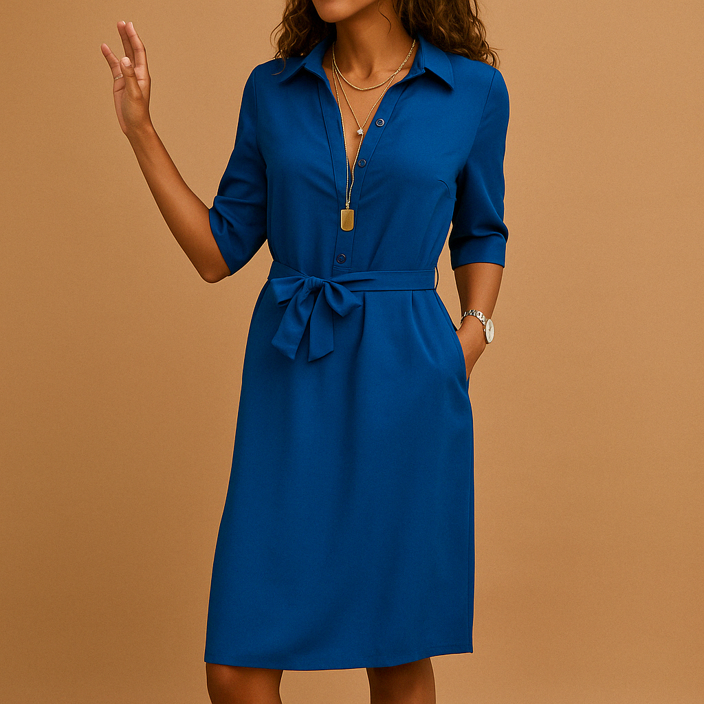 Elegant modern dress for women with a flattering fit, suitable for work, everyday wear, and evening occasions.