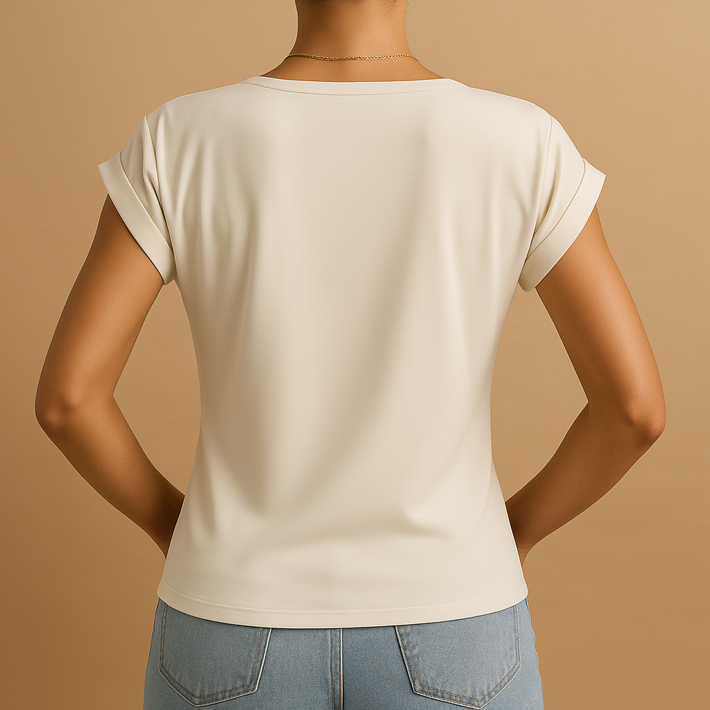 Women’s elegant V-neck blouse with tailored fit and lightweight design, ideal for office wear, casual outings, and versatile styling.