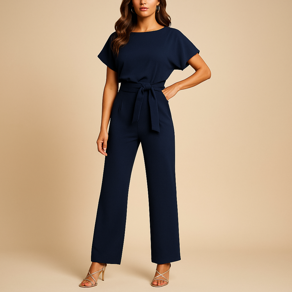 High waist jumpsuit for women with lace detail and a flattering fit, suitable for work, evenings out, and casual chic occasions.