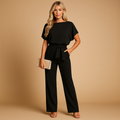 High waist jumpsuit for women with lace detail and a flattering fit, suitable for work, evenings out, and casual chic occasions.
