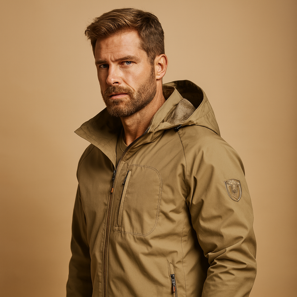 Men’s lightweight outdoor summer jacket with breathable design and multiple pockets, suitable for hiking, camping, and everyday wear.