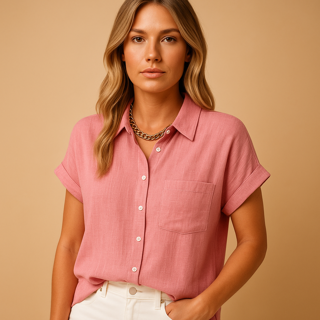 Lightweight summer blouse for women with breathable fabric and casual chic fit, ideal for warm days, summer outfits and elegant occasions.