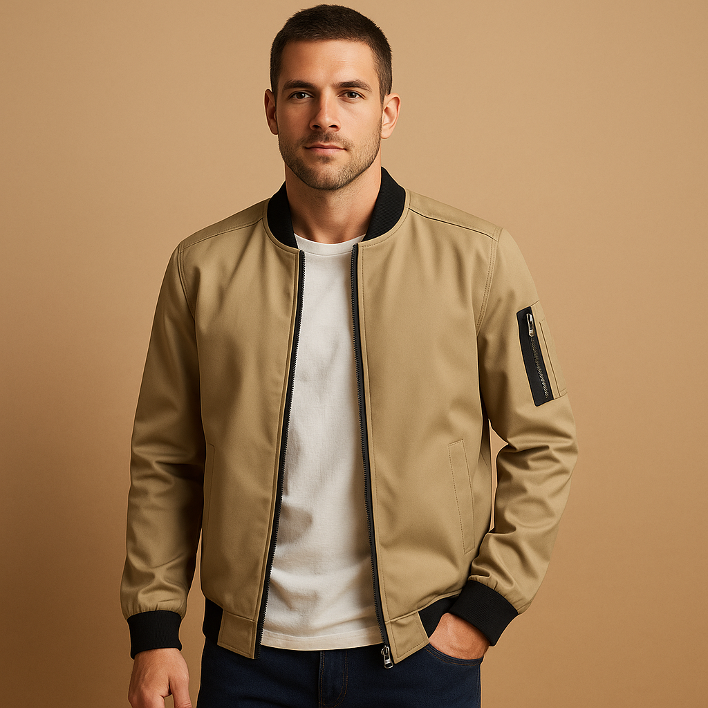 Men’s lightweight summer jacket with a water repellent finish and timeless design, suitable for casual walks and formal occasions.