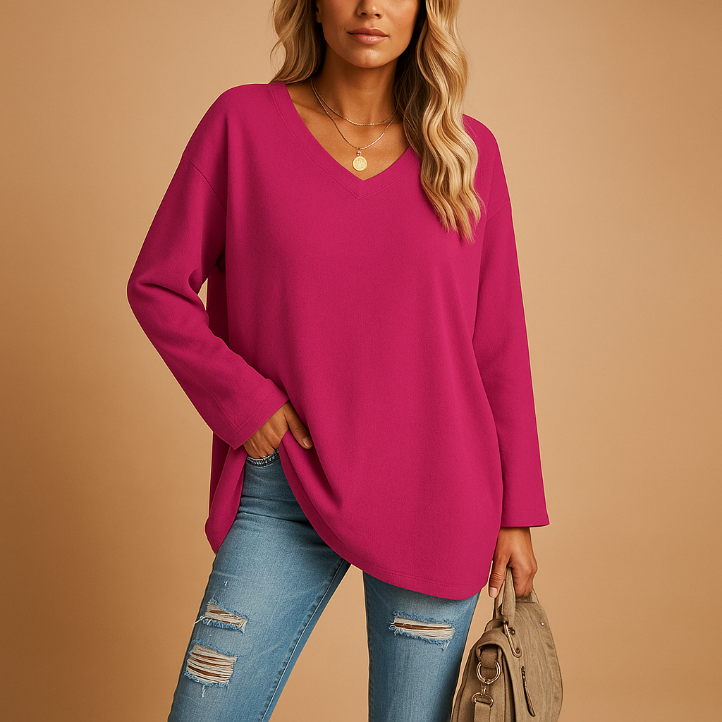 Women’s loose fit summer top with round neckline and short sleeves, ideal for casual outings, vacations, and stylish summer outfits.