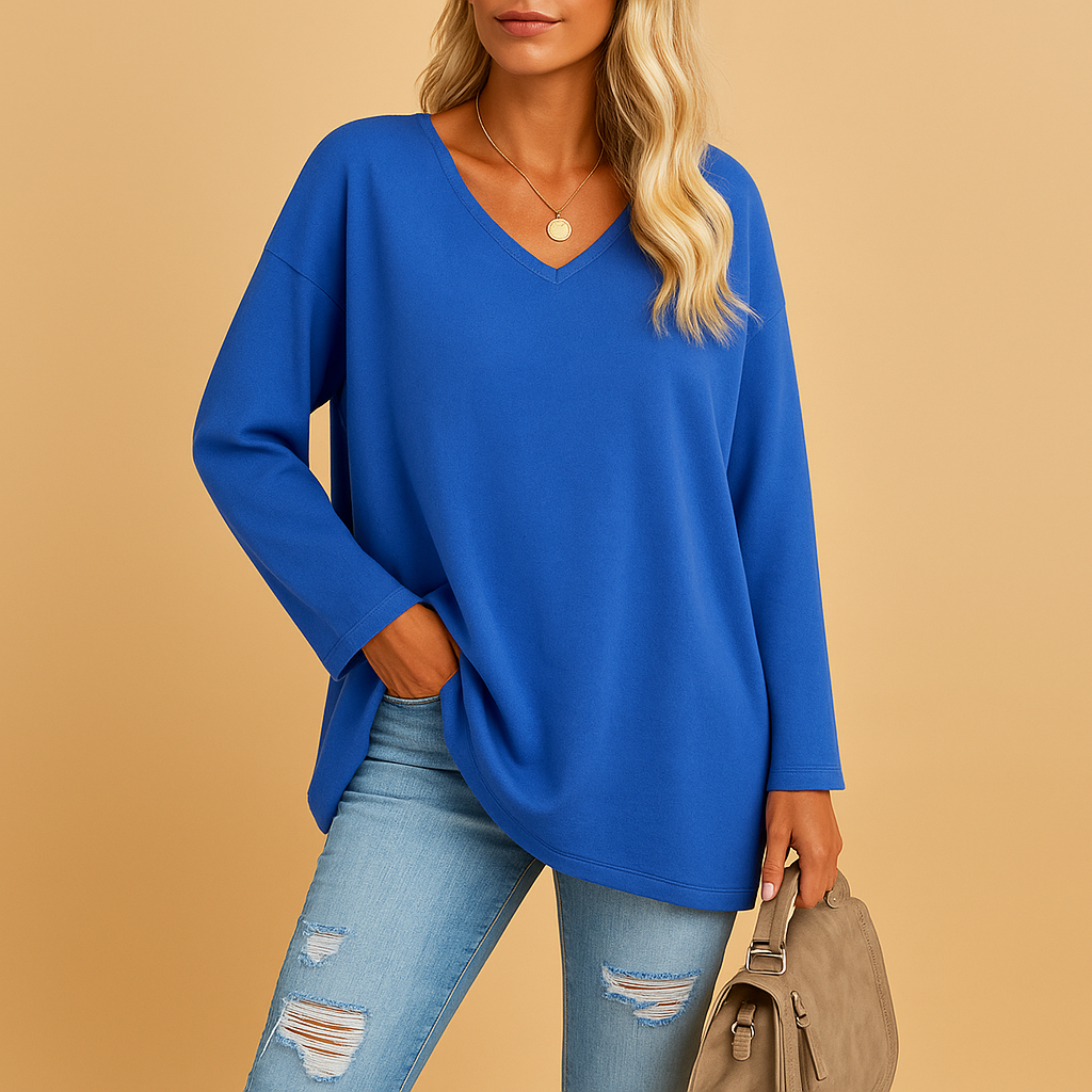 Women’s loose fit summer top with round neckline and short sleeves, ideal for casual outings, vacations, and stylish summer outfits.