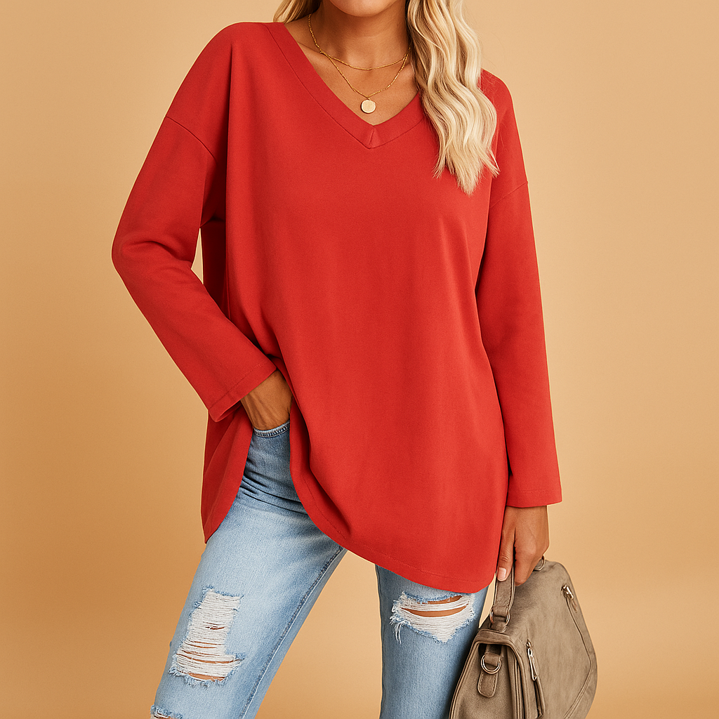 Women’s loose fit summer top with round neckline and short sleeves, ideal for casual outings, vacations, and stylish summer outfits.