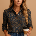 Women’s patterned elegant blouse with a flattering fit and eye-catching design, suitable for office wear, daily outfits, and festive occasions.