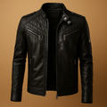 Quilted jacket for men with a stand-up collar and zip pockets, offering a refined look and comfortable fit for everyday and formal wear.