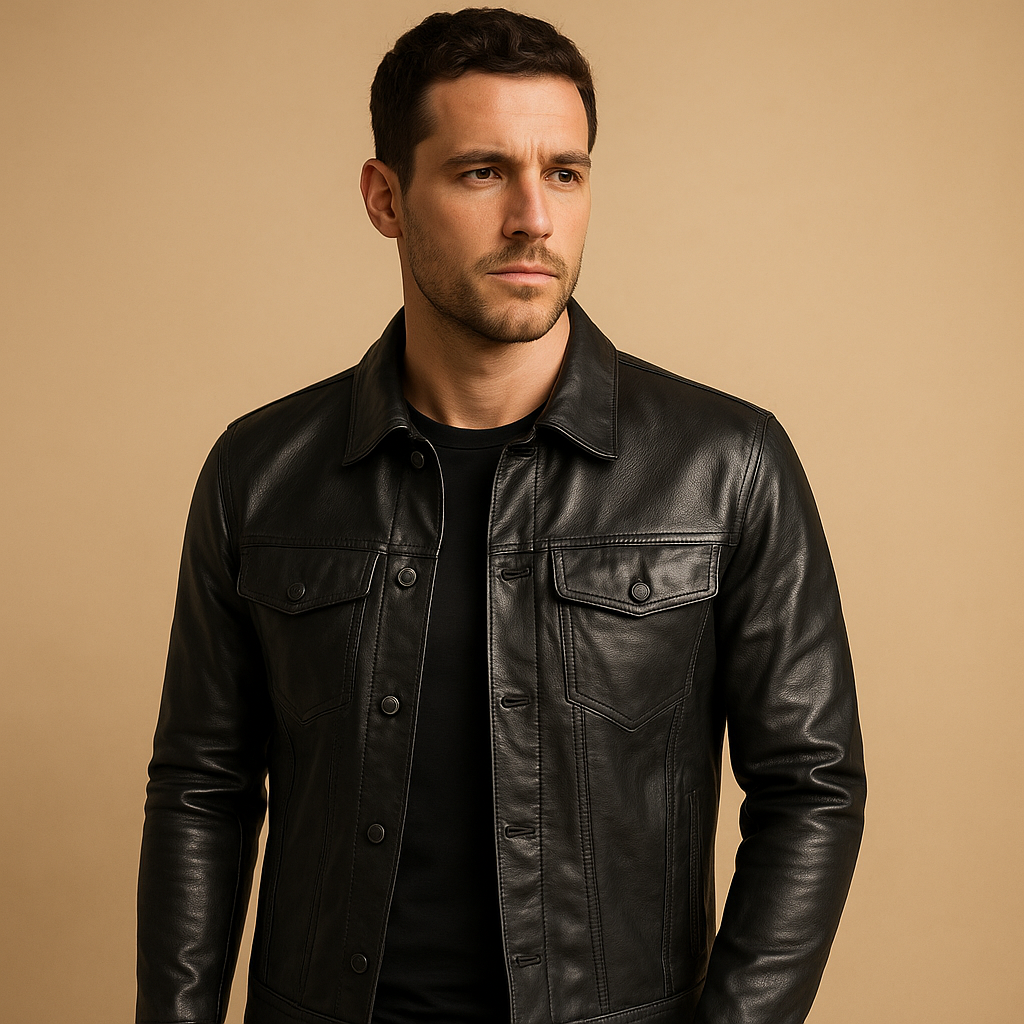 Men’s slim fit biker jacket with modern streetstyle details, lightweight design, and durable finish for daily wear and casual use.