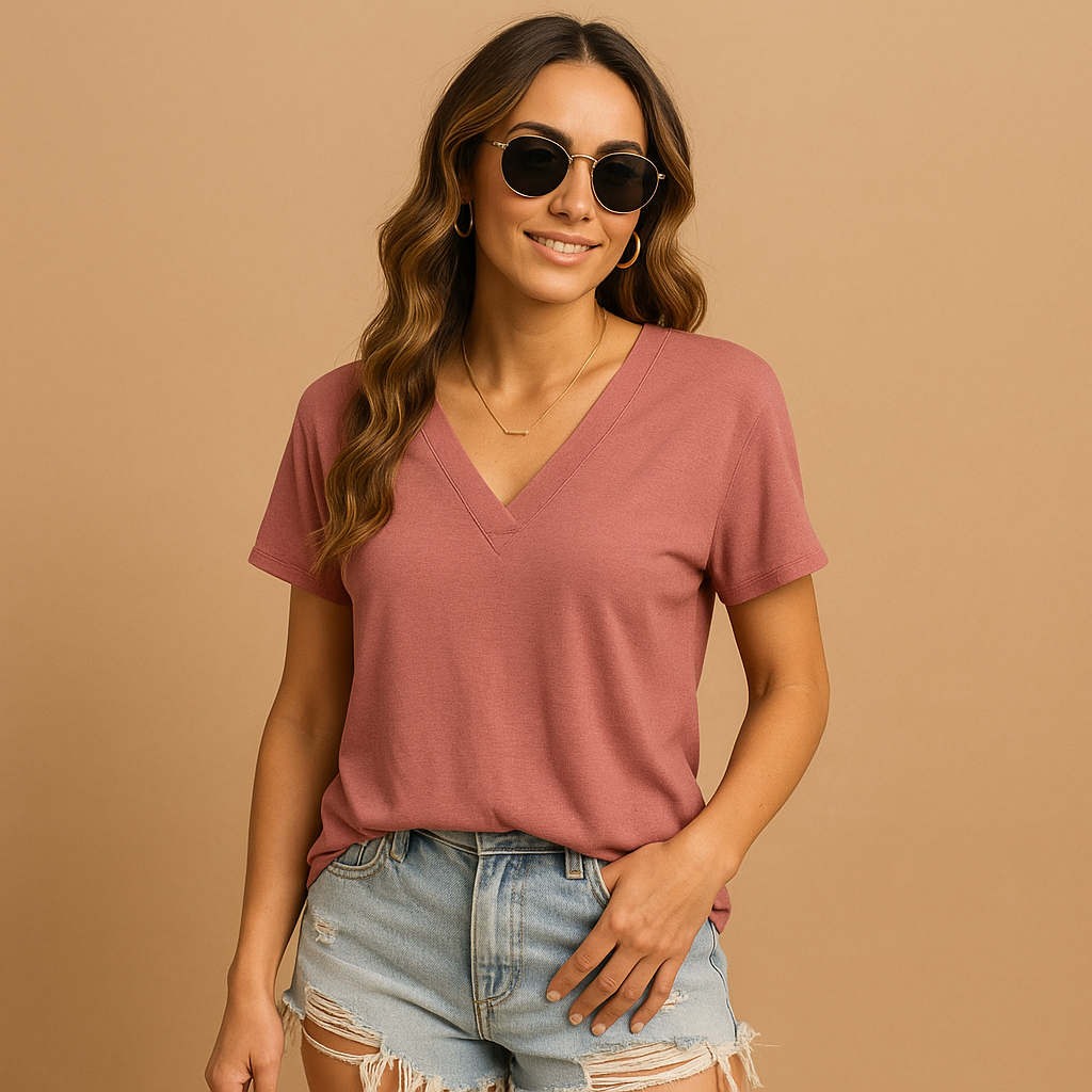V-neck puff sleeve blouse for women in pink, grey, black, blue and sea green, featuring a flattering fit and lightweight fabric for work or casual wear.